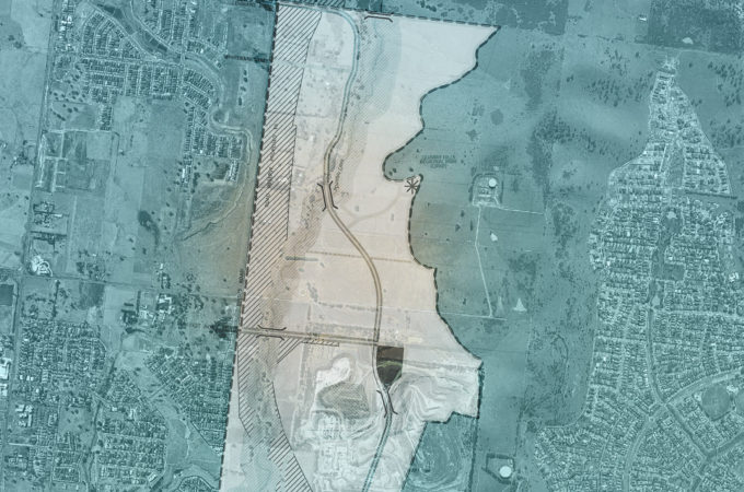 Aerial view of Quarry Hills - decorative only