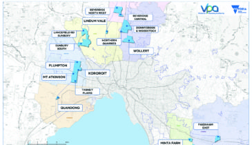 Map depicting Melbourne's 100,000 new housing lots by the end of 2018