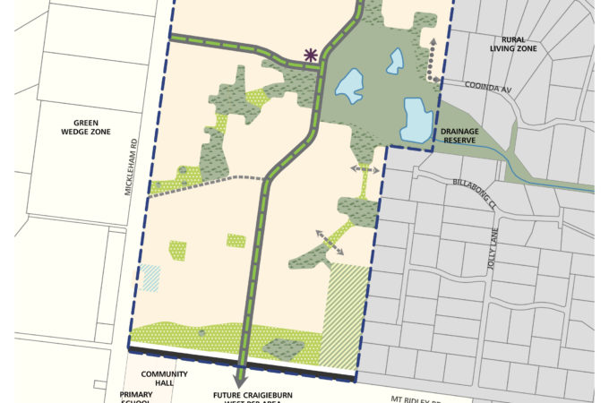 Graphic map of the Lindum Vale Precinct Structure Plan