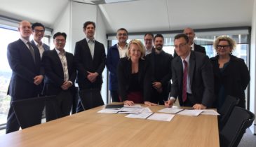 Group portrait including Stuart Moseley in the Boardroom celebrating the signing of the Wyndham Precinct Structure Plan