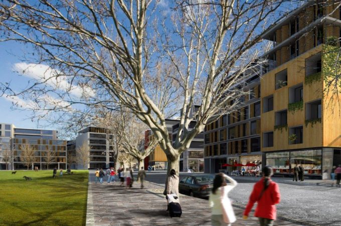 Artist representation of the potential future streetscape of the Macaulay precinct