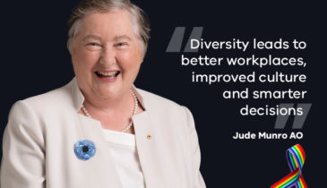 Portrait of Jude Munro with a quote