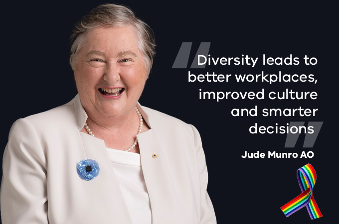 Portrait of Jude Munro with a quote