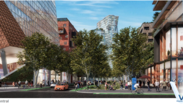 Artist render of an inner city activity centre