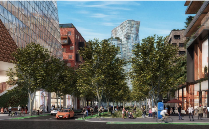 Artist render of an inner city activity centre