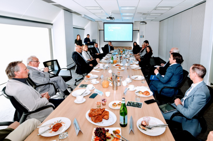 David Sim Master Class Breakfast in the Boardroom with numerous people