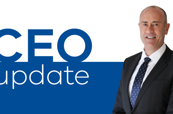 Image of Stuart Moseley with the CEO update banner