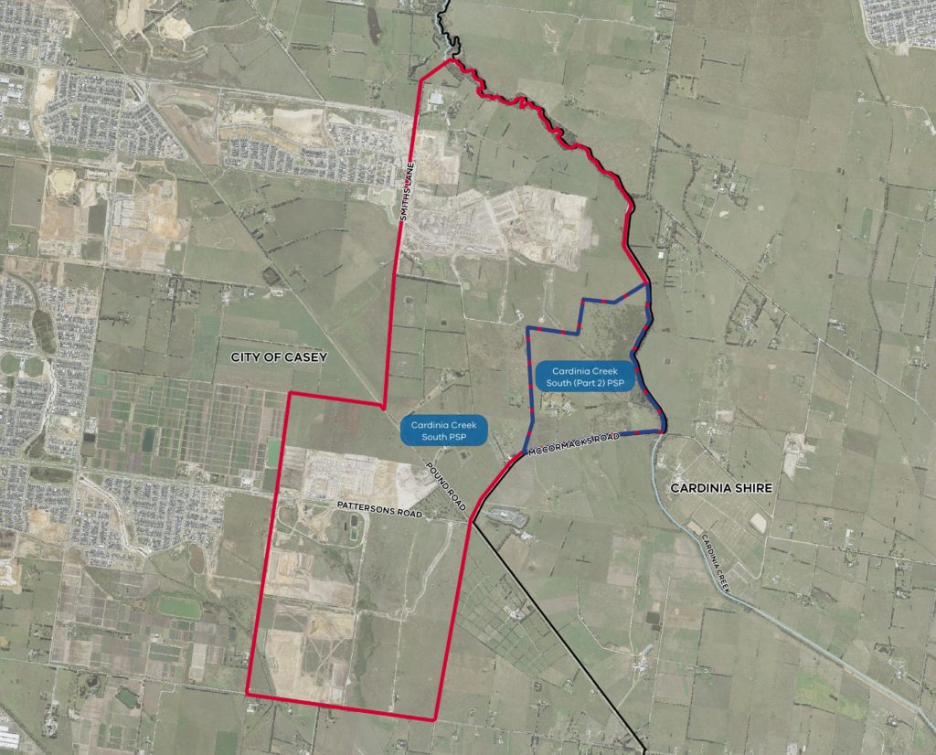 Aerial view of Cardinia Creek South Precinct Structure Plan Part 2