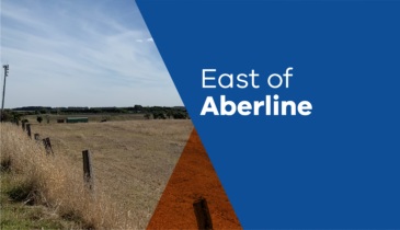 Thumbnail of East of Aberline with a dry rural landscape cut by an overgrown fence line - link to the project page