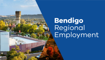 Thumbnail for Bendigo Regional Employment with an aerial view of the Bendigo Town Centre - link to webpage