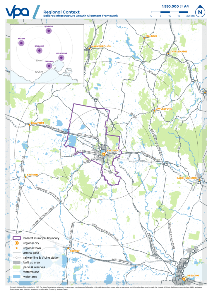 Regional context map of the Ballarat IGAF