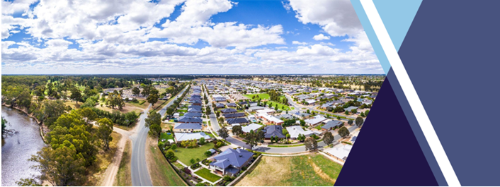 Image of a new Shepperaton housing estate by the river bend