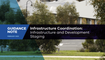 Cover of the Infrastructure Coordination: Infrastructure and Development Staging - February 2025