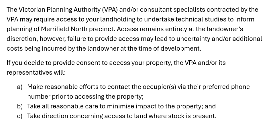 Merrifield North - Property Access