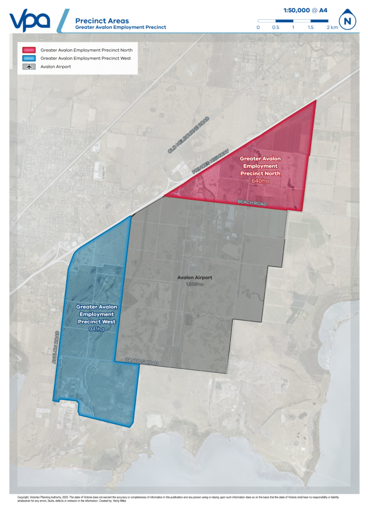 Graphical map of the Greater Avalon Employment Precinct