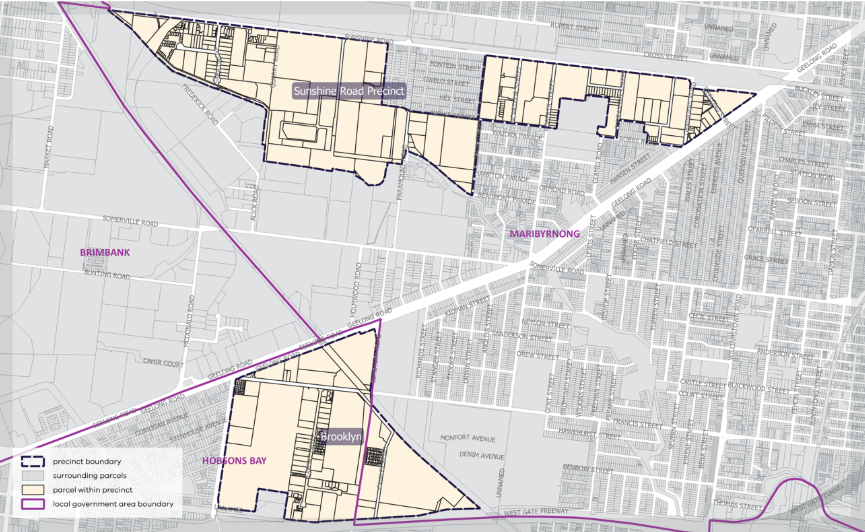Map Representing The Proposed Amendment Area For The Inner West Employment Zone
