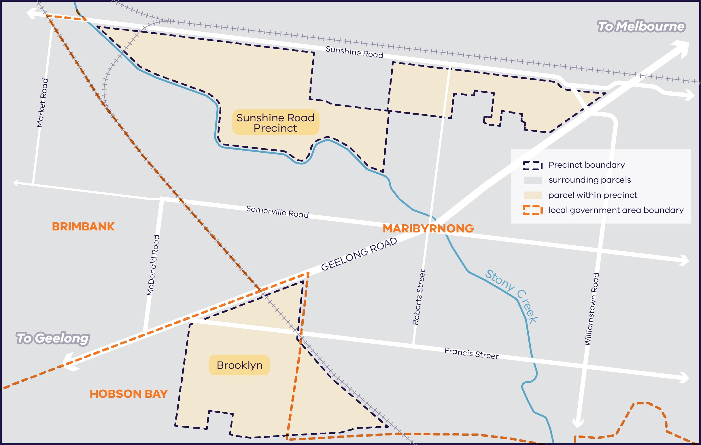 Map Representing The Proposed Amendment Area For The Inner West Employment Zone